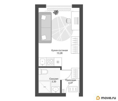 студия, 18.93 м&sup2;