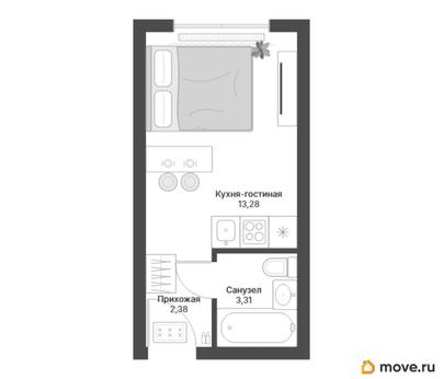 студия, 18.97 м&sup2;