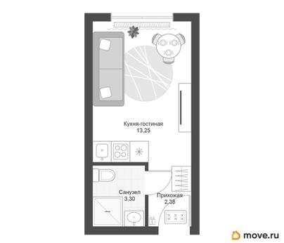 студия, 18.93 м&sup2;