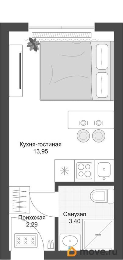 студия, 19.64 м&sup2;