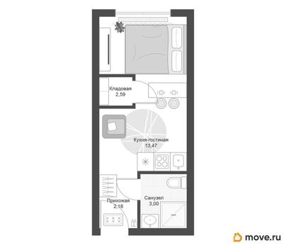 студия, 21.24 м&sup2;