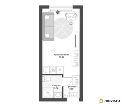 студия, 21.36 м&sup2;