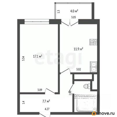 1-комн. квартира, 41 м&sup2;