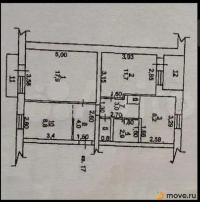 3-комн. квартира, 59.7 м&sup2;