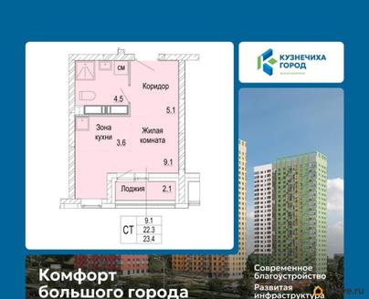 студия, 23.4 м&sup2;