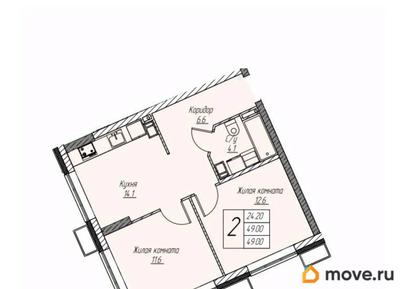 2-комн. квартира, 49 м&sup2;