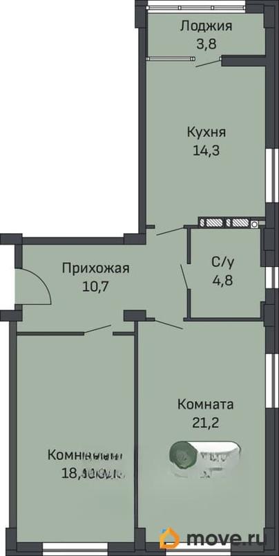 2-комн. квартира, 73.2 м&sup2;