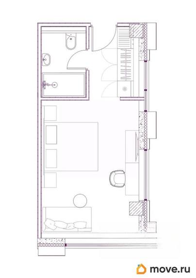 1-комн. апартаменты, 27.13 м&sup2;