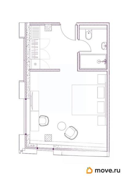 1-комн. апартаменты, 31.85 м&sup2;