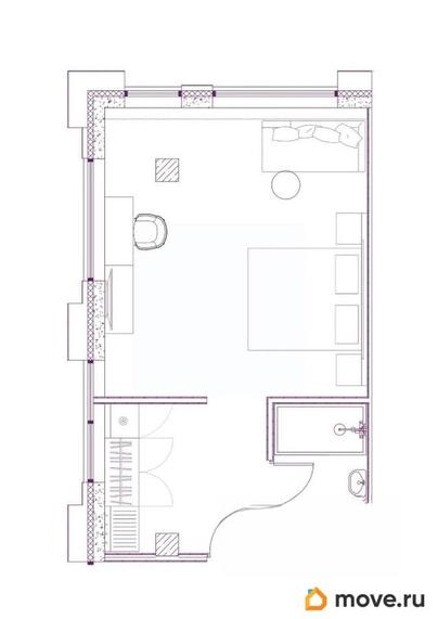1-комн. апартаменты, 34.82 м&sup2;