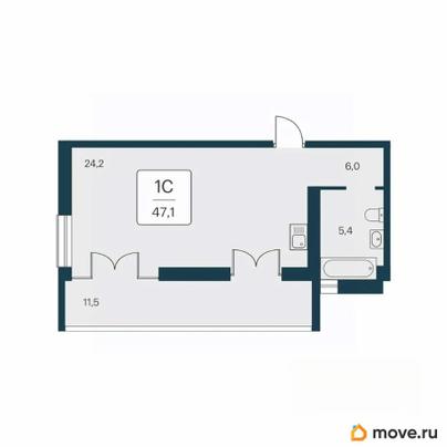 студия, 47.1 м&sup2;