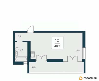 1-комн. квартира, 46.2 м&sup2;