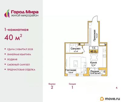 студия, 40 м&sup2;