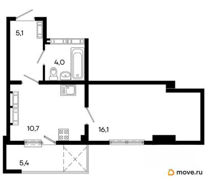 студия, 41.3 м&sup2;