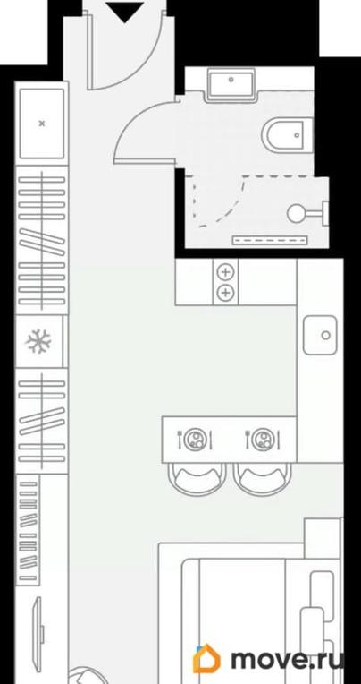 1-комн. апартаменты, 27.98 м&sup2;