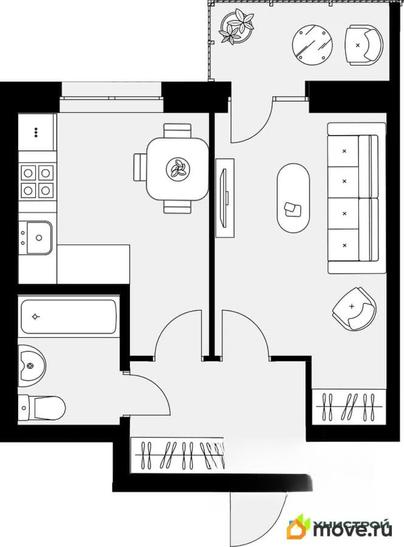 1-комн. квартира, 34.92 м&sup2;