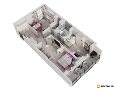 2-комн. квартира, 61 м&sup2;