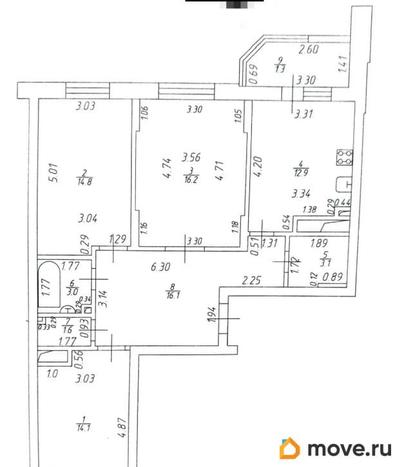 3-комн. квартира, 85.1 м&sup2;