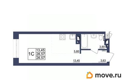 студия, 26.57 м&sup2;