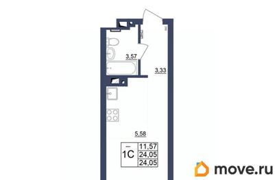 студия, 23.87 м&sup2;
