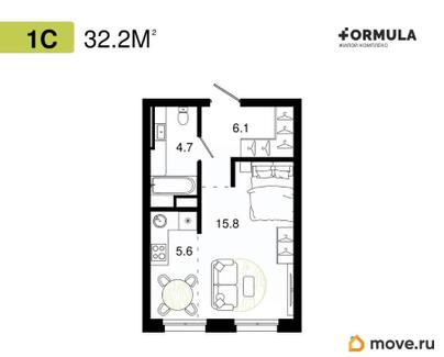 студия, 32.2 м&sup2;