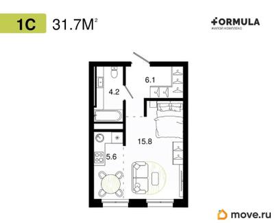 студия, 31.7 м&sup2;
