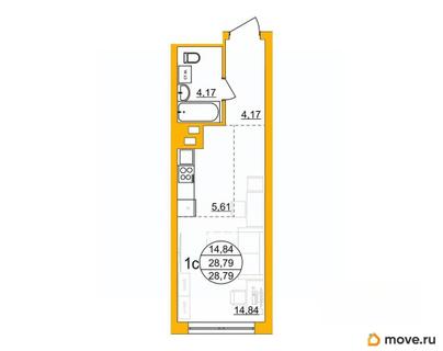 студия, 28.37 м&sup2;