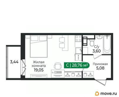студия, 28.76 м&sup2;