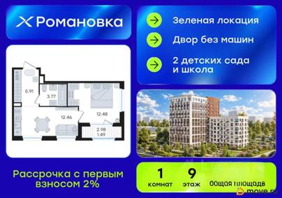 1-комн. квартира, 36.11 м&sup2;