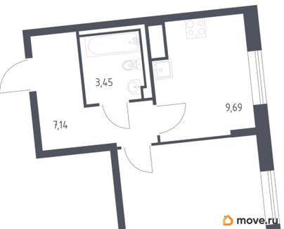 1-комн. квартира, 34.56 м&sup2;