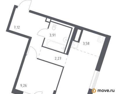 1-комн. квартира, 38.5 м&sup2;