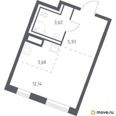 студия, 25.37 м&sup2;
