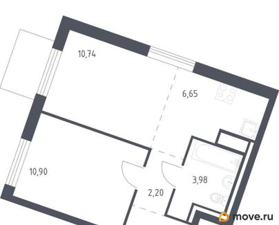 1-комн. квартира, 36.72 м&sup2;