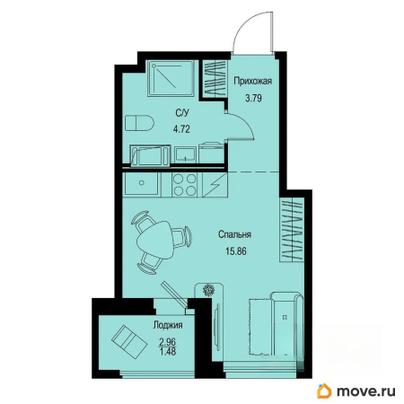 студия, 25.85 м&sup2;
