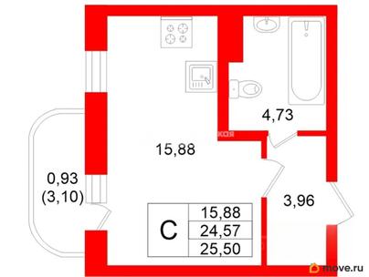 студия, 24.1 м&sup2;