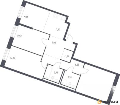 3-комн. квартира, 84.5 м&sup2;