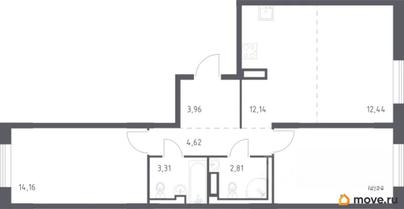 2-комн. квартира, 65.8 м&sup2;