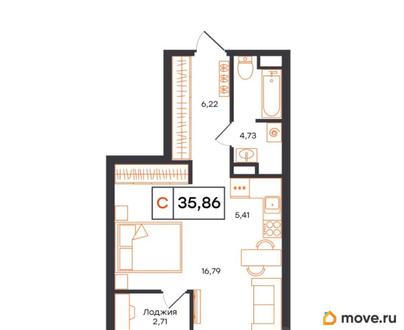 студия, 35.86 м&sup2;