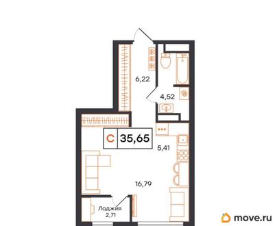 студия, 35.65 м&sup2;