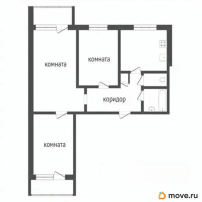 3-комн. квартира, 62.6 м&sup2;