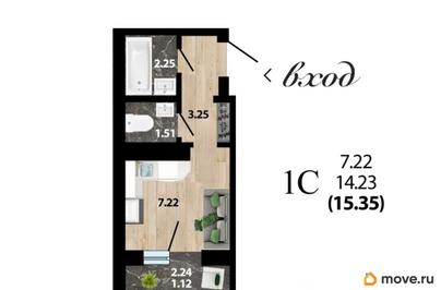 студия, 14.3 м&sup2;