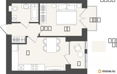 1-комн. квартира, 36.07 м&sup2;