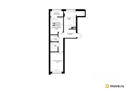 2-комн. квартира, 55.23 м&sup2;