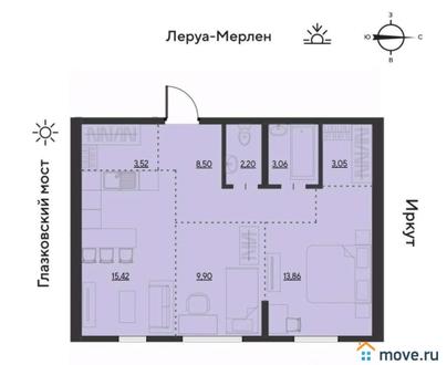 3-комн. квартира, 59.7 м&sup2;