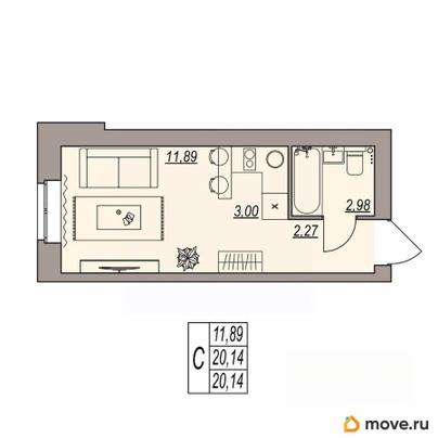студия, 20.14 м&sup2;