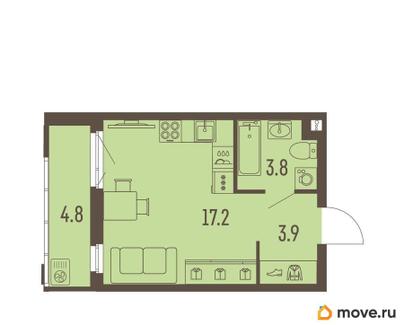 студия, 27.3 м&sup2;