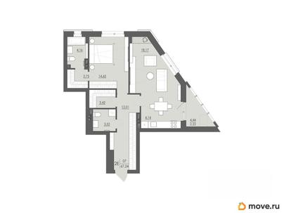 2-комн. квартира, 67.24 м&sup2;