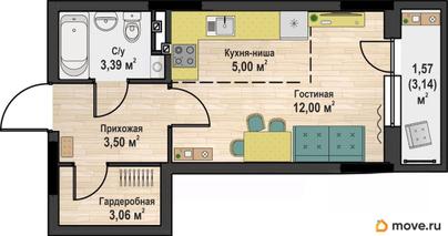 студия, 28.52 м&sup2;