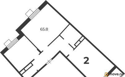 2-комн. квартира, 65.8 м&sup2;