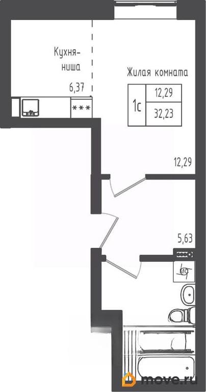 студия, 32.23 м&sup2;